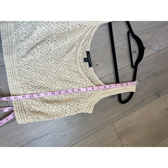 Marc New York Andrew Marc beige open knit crop length sweater tank top medium - Picture 2 of 6
